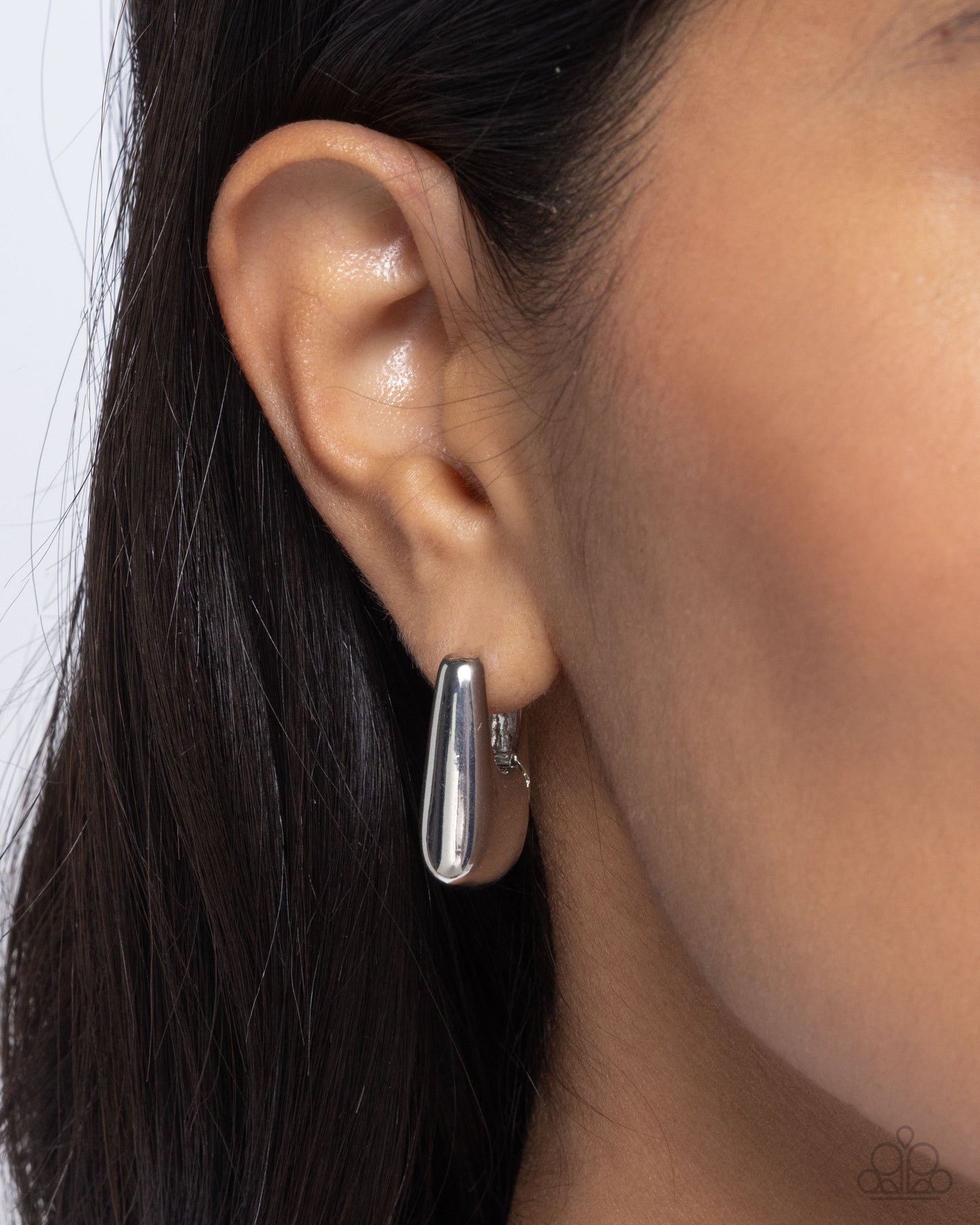 Square Symmetry Silver Hoop Earrings Paparazzi