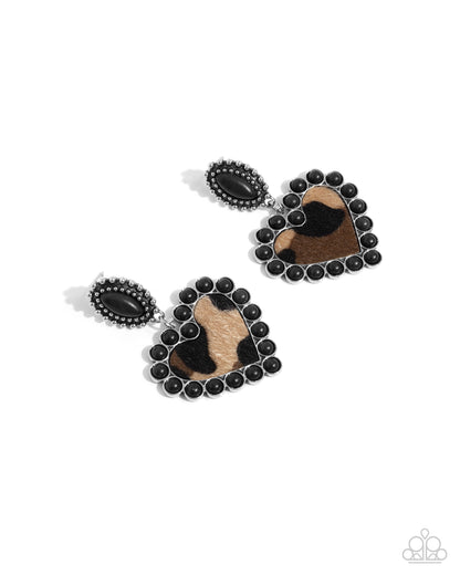 Whimsical Wrangler Black Post Earrings Paparazzi