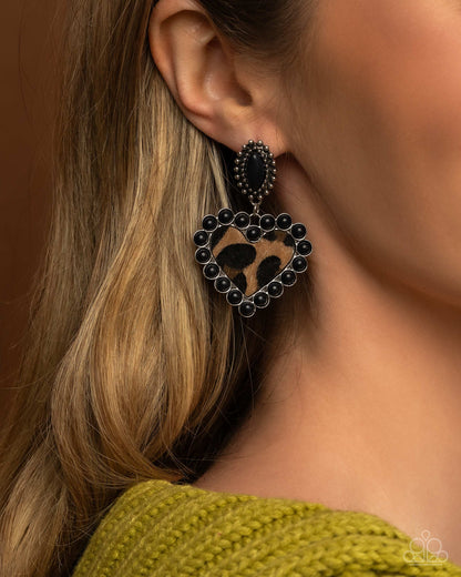 Whimsical Wrangler Black Post Earrings Paparazzi