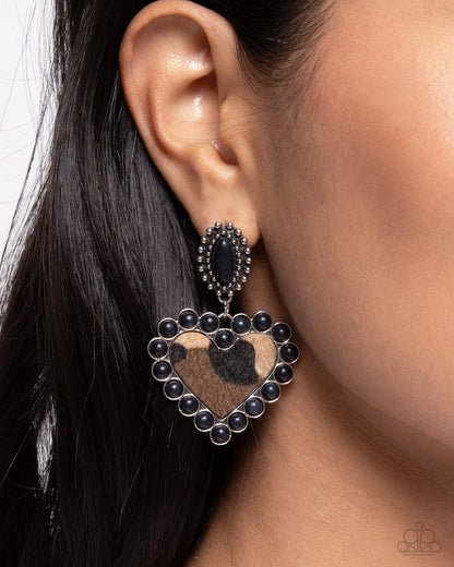 Whimsical Wrangler Black Post Earrings Paparazzi