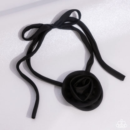 Rosette Reality Black Necklace Paparazzi