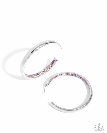 Proper Pizzazz Pink Hoop Earrings Paparazzi