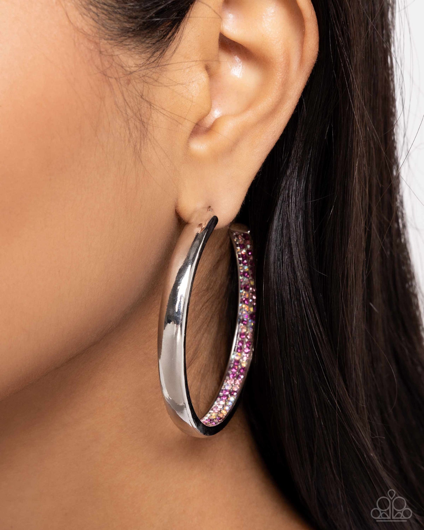 Proper Pizzazz Pink Hoop Earrings Paparazzi