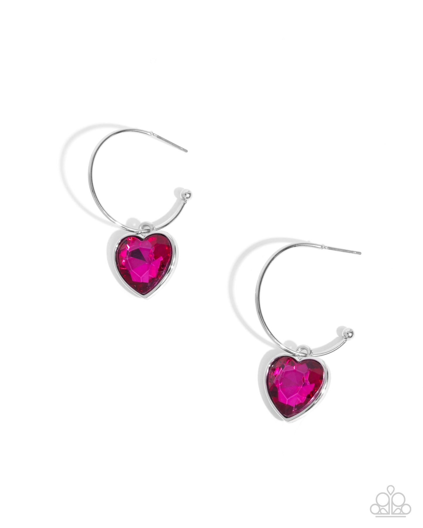 Diamond of the Night Pink Hoop Earrings Paparazzi