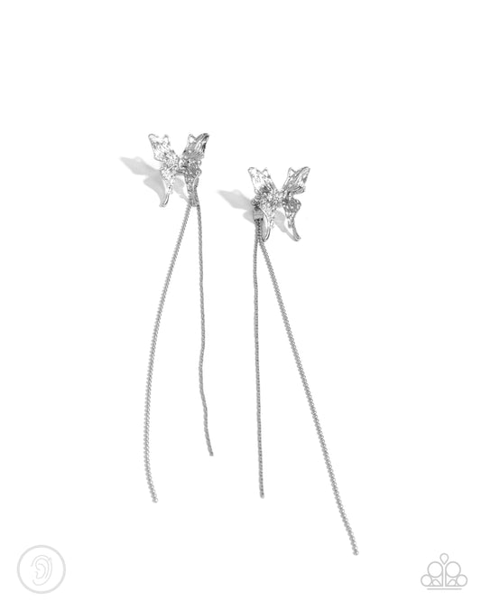 Take Flight Silver Ear Cuff Earrings Paparazzi