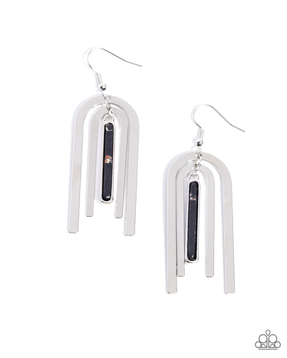 Coarse Conversation Black Earrings Paparazzi