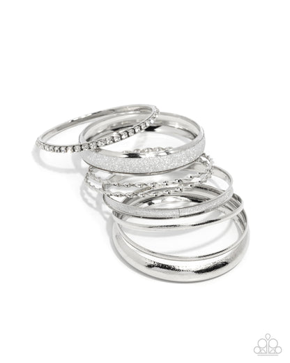 Smoldering Stack Silver Bracelets Paparazzi