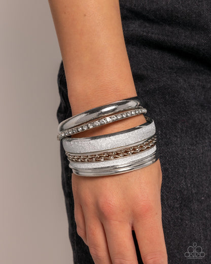 Smoldering Stack Silver Bracelets Paparazzi