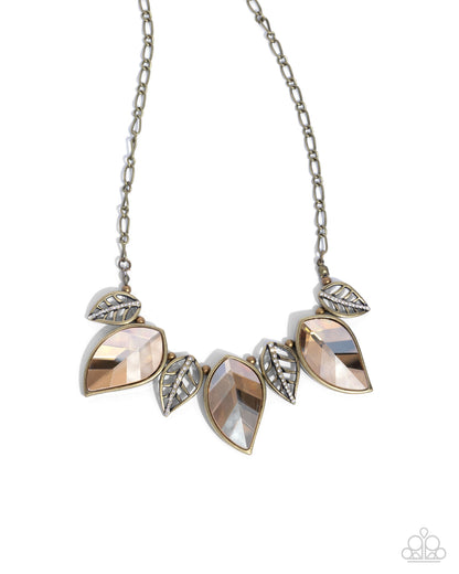 Leafy Leader Brass Necklace Paparazzi