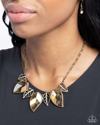 Leafy Leader Brass Necklace Paparazzi