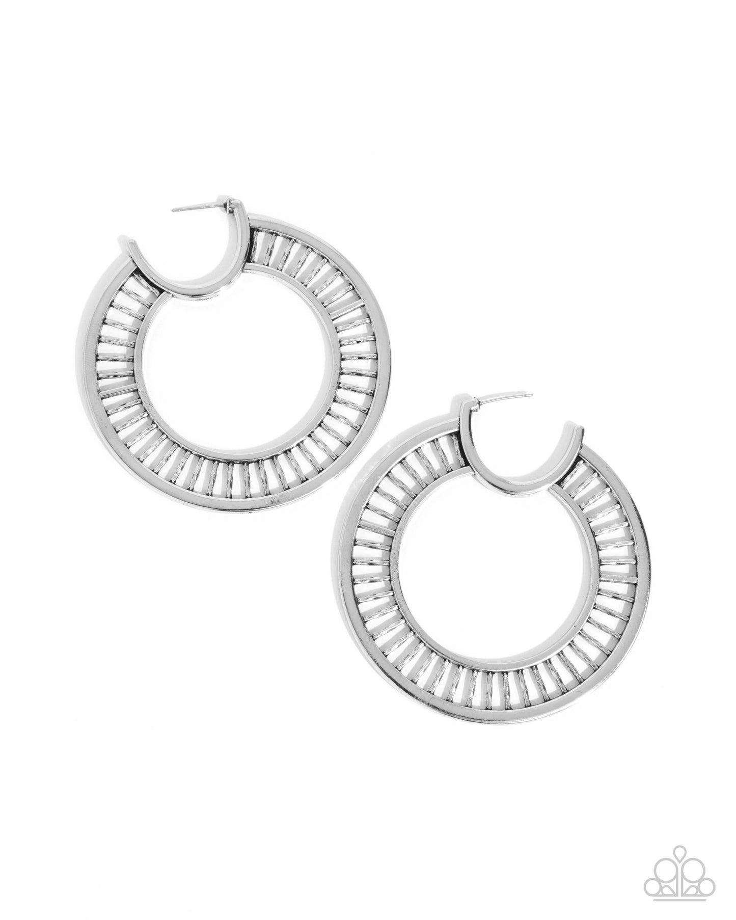 Set the Scene Silver Hoop Earrings Paparazzi