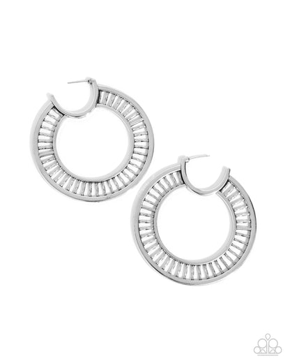 Set the Scene Silver Hoop Earrings Paparazzi