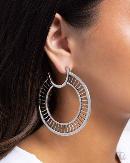 Set the Scene Silver Hoop Earrings Paparazzi