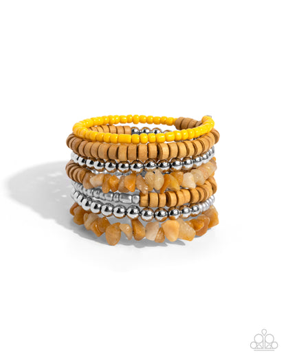 Plentiful Pizzazz Yellow Bracelet Paparazzi