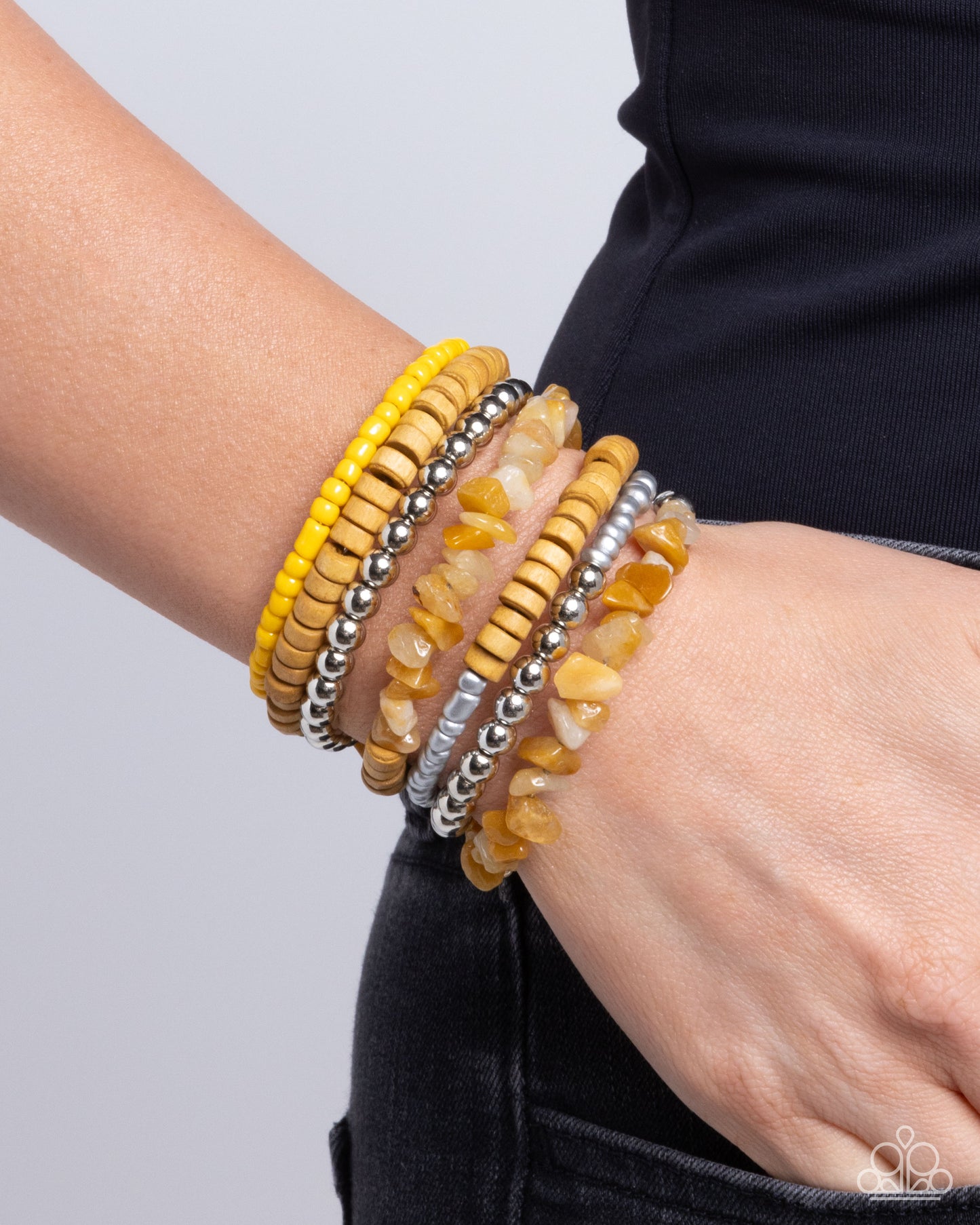 Plentiful Pizzazz Yellow Bracelet Paparazzi