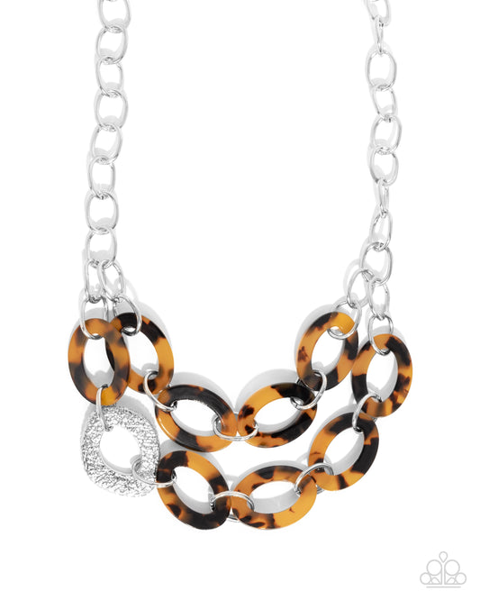 Patterned Presto Brown Necklace Paparazzi