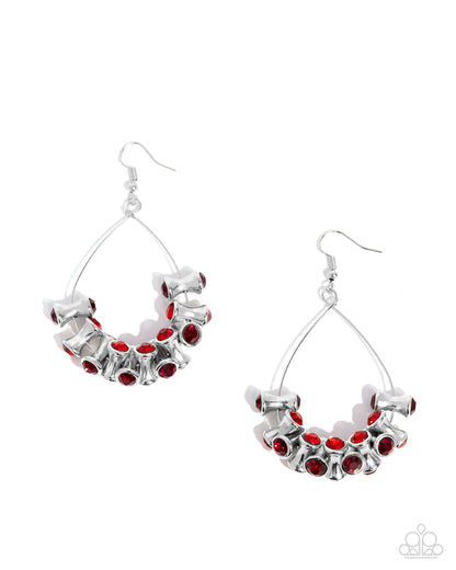 Courageous Chandelier Red Earrings Paparazzi