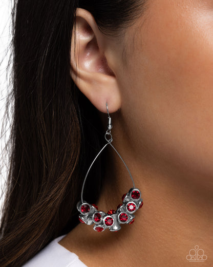 Courageous Chandelier Red Earrings Paparazzi