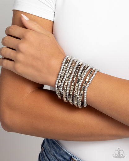 Spirited Stack Silver Bracelet Paparazzi