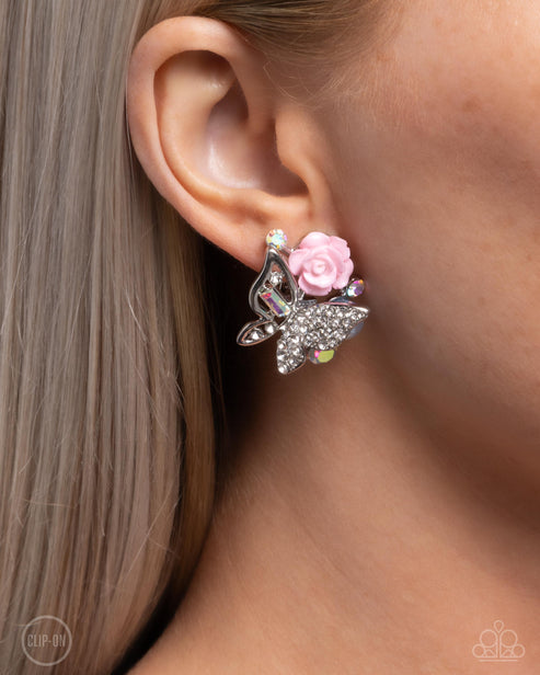 Fanciful Facade Multi  Clip-On Earrings Paparazzi