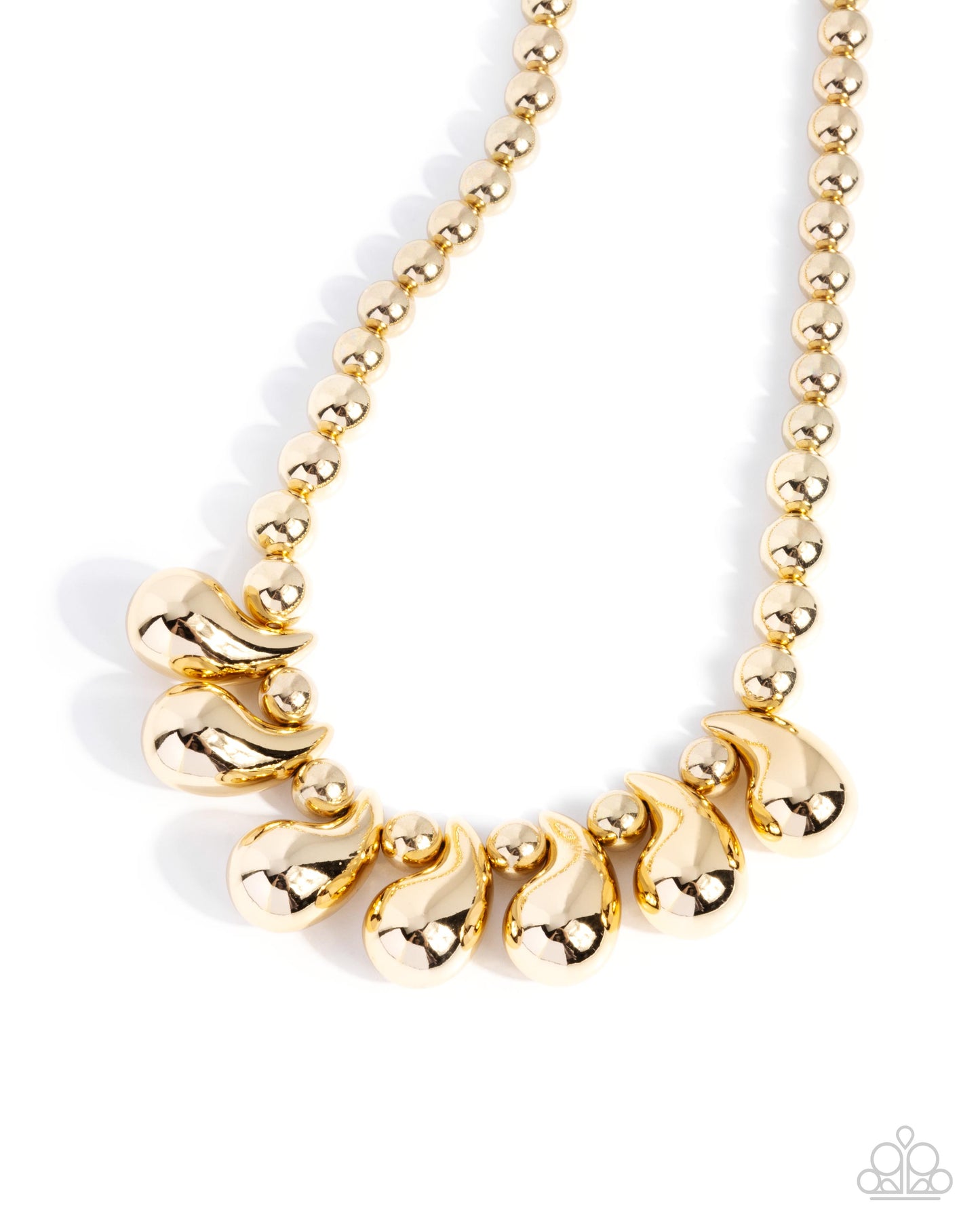 Raindrop Rebel Gold Necklace Paparazzi