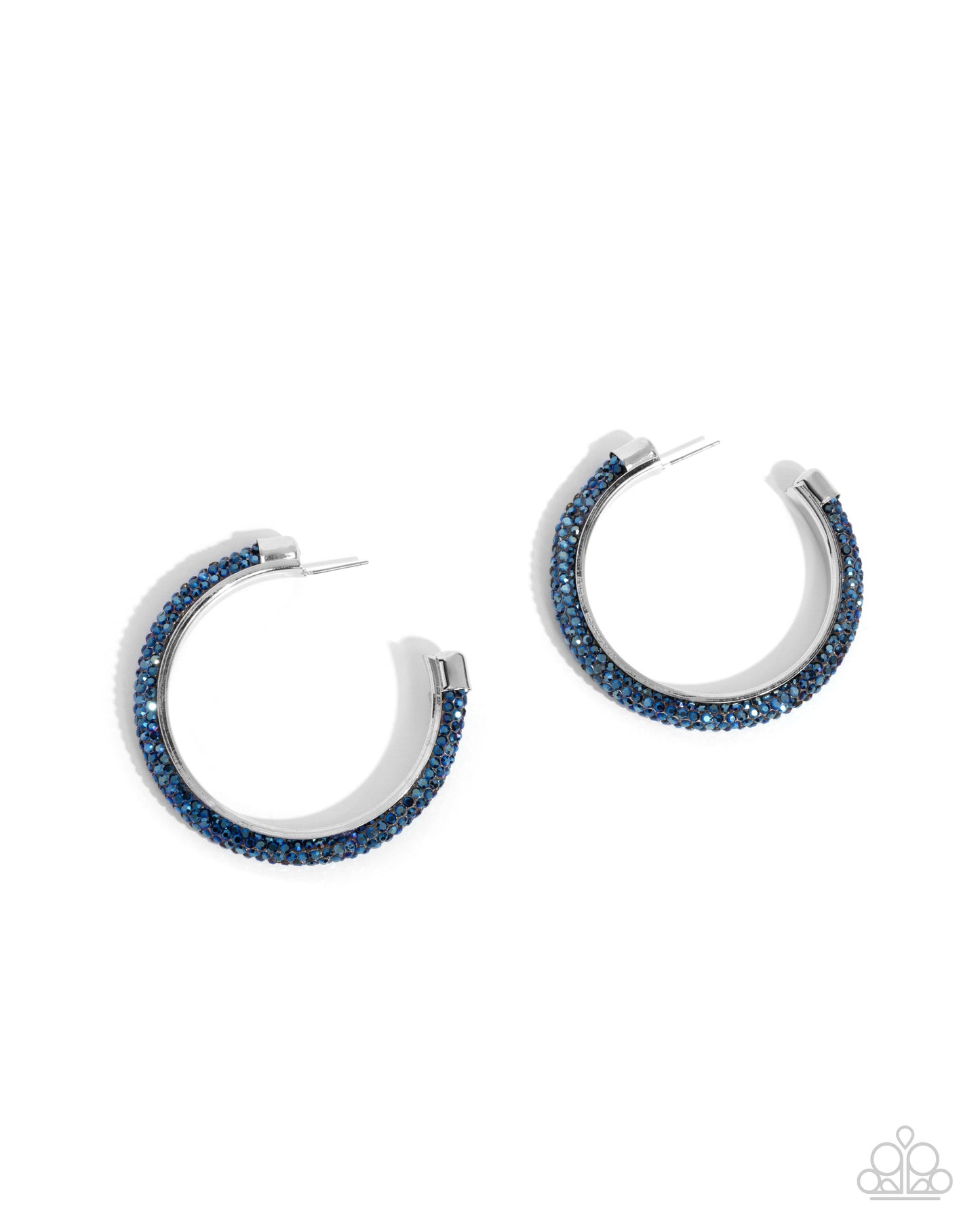 Chiseled Crescendo Blue Hoop Earrings Paparazzi