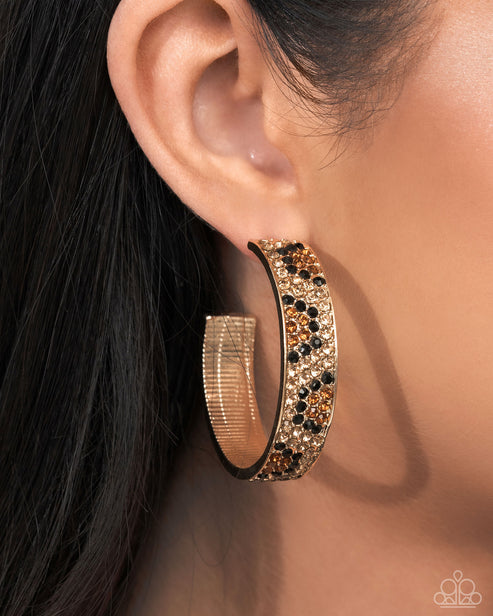 Cheetah Clique Gold Hoop Earrings Paparazzi