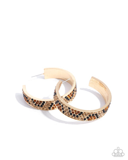 Cheetah Clique Gold Hoop Earrings Paparazzi