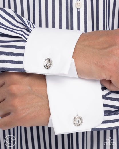 Serendipitous Showcase White Cuff Llinks Paparazzi