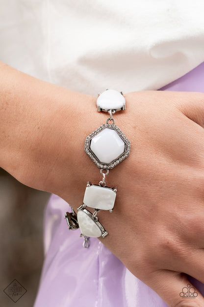 Grounding Glamour White Bracelet Paparazzi