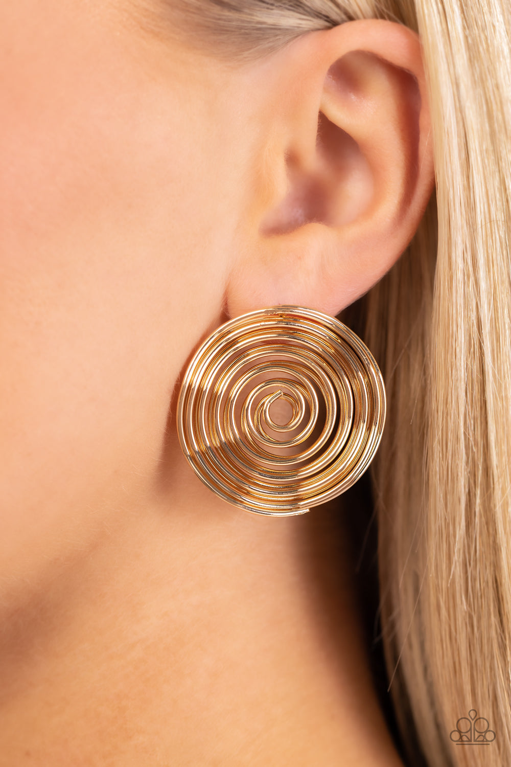 COIL Over Gold Post Earrings Paparazzi