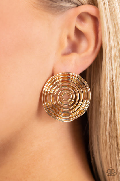 COIL Over Gold Post Earrings Paparazzi