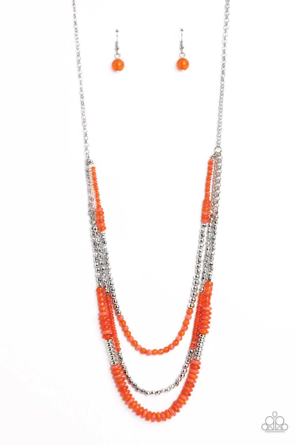 Newly Neverland Orange Necklace Paparazzi