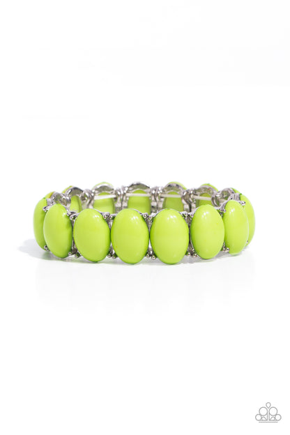 Starting OVAL Green Bracelet Paparazzi