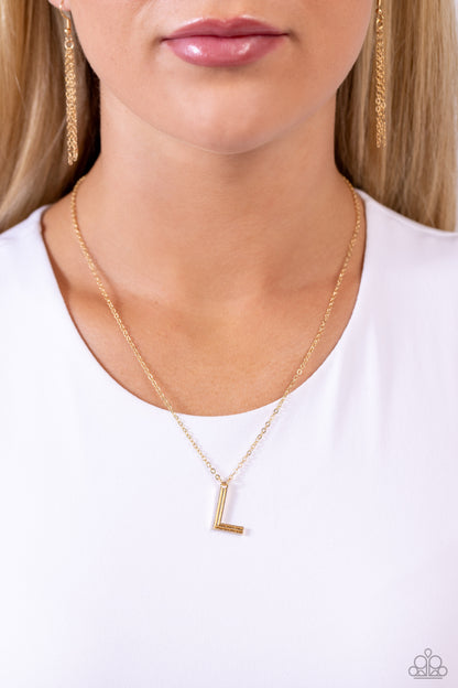 Leave Your Initials Gold *L* Necklace Paparazzi