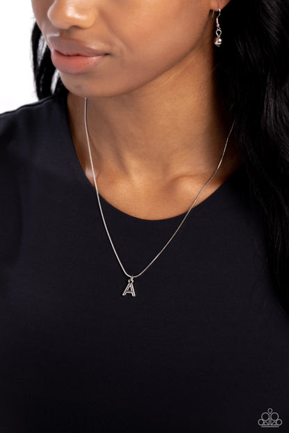 Seize the Initial Silver * A * Necklace Paparazzi