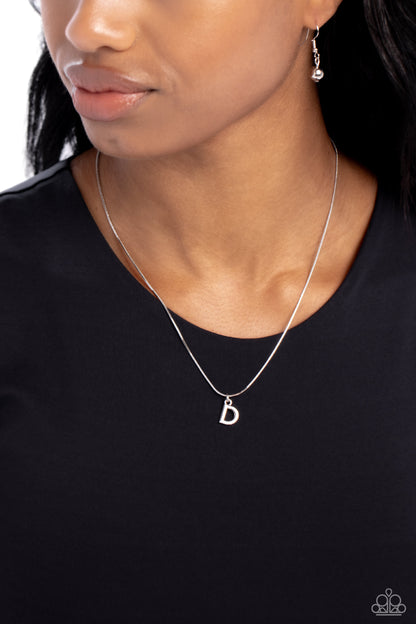 Seize the Initial Silver * D *  Necklace Paparazzi