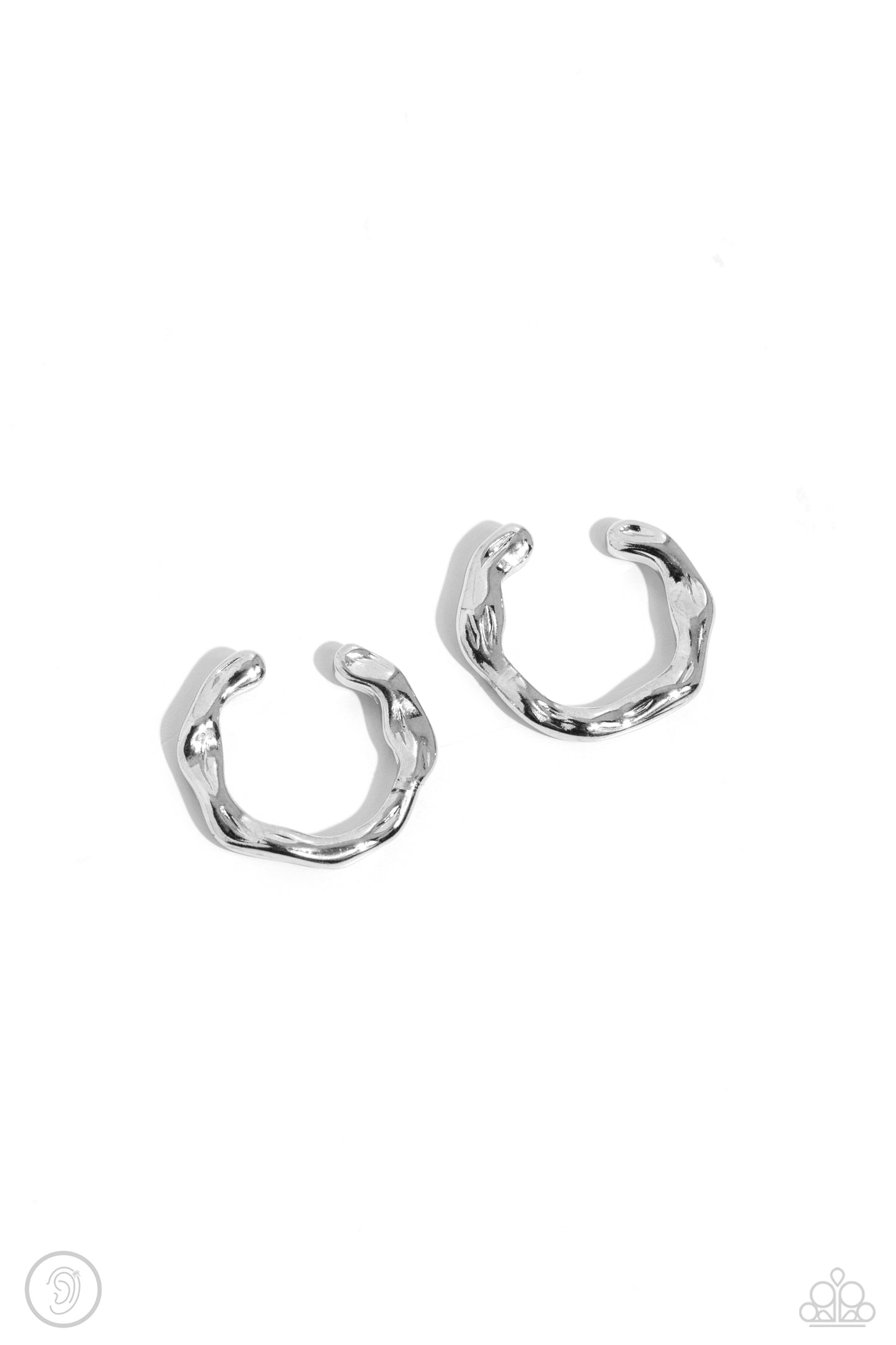 Enigmatic Echo Silver Ear Cuff Earrings Paparazzi