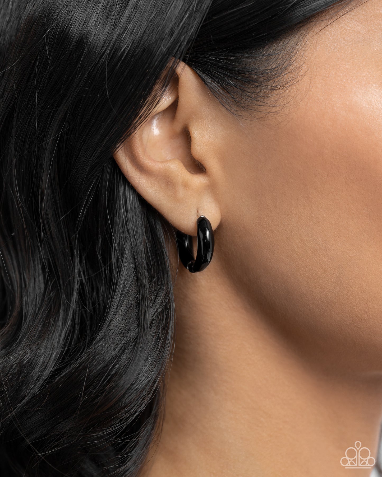 Pivoting Paint Black Hoop Earrings Paparazzi