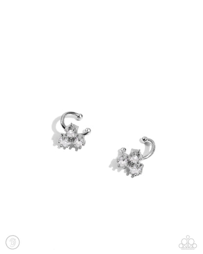 Ethereal Ensemble White Ear Cuff Earrings Paparazzi