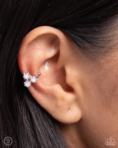 Ethereal Ensemble White Ear Cuff Earrings Paparazzi